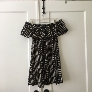 Madewell Printed Off the Shoulder Mini Dress